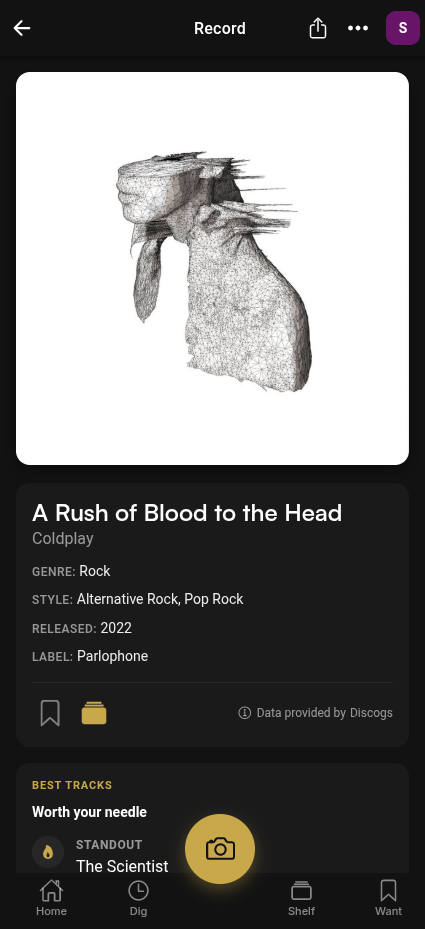 Record page with best tracks worth your needle